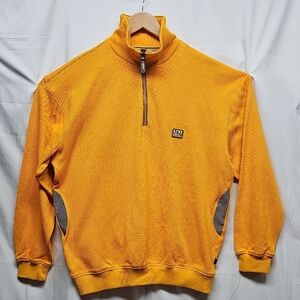 Mustard Yellow Men's Zip-Up Sweater
